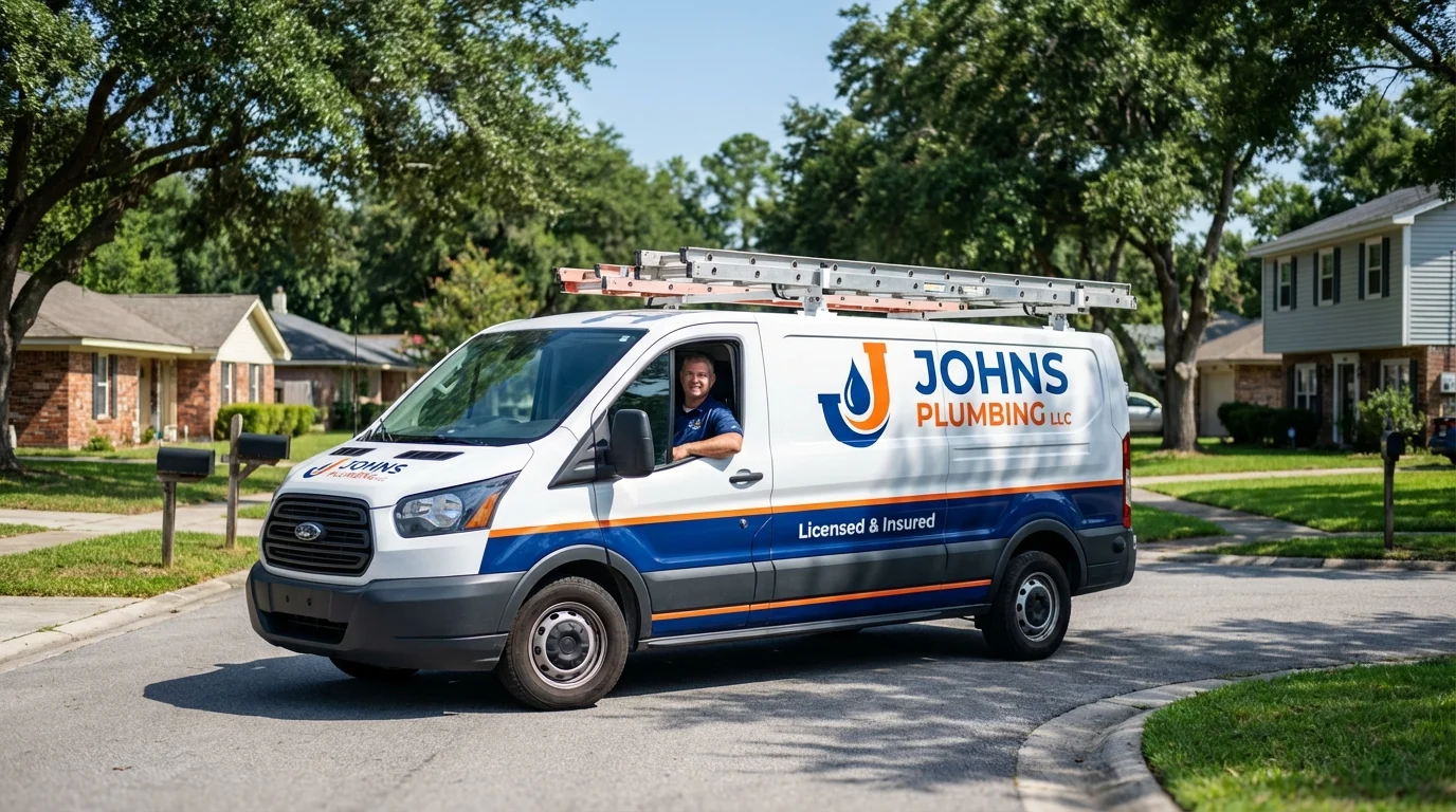 Johns Plumbing LLC service van in Willow Grove, PA