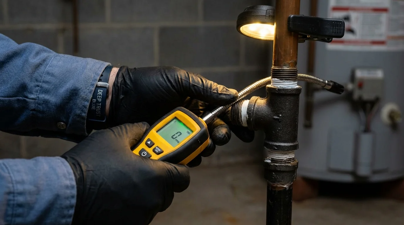 Gas leak detection with electronic sniffer by Johns Plumbing LLC in Willow Grove